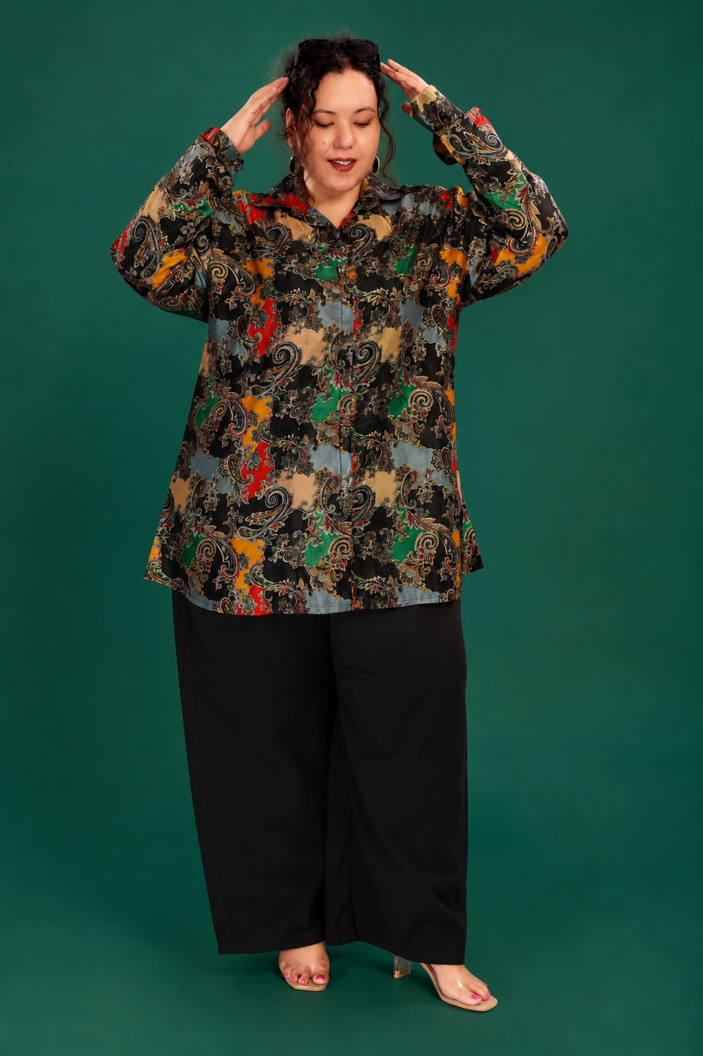 Indian Print Oversized Shirt