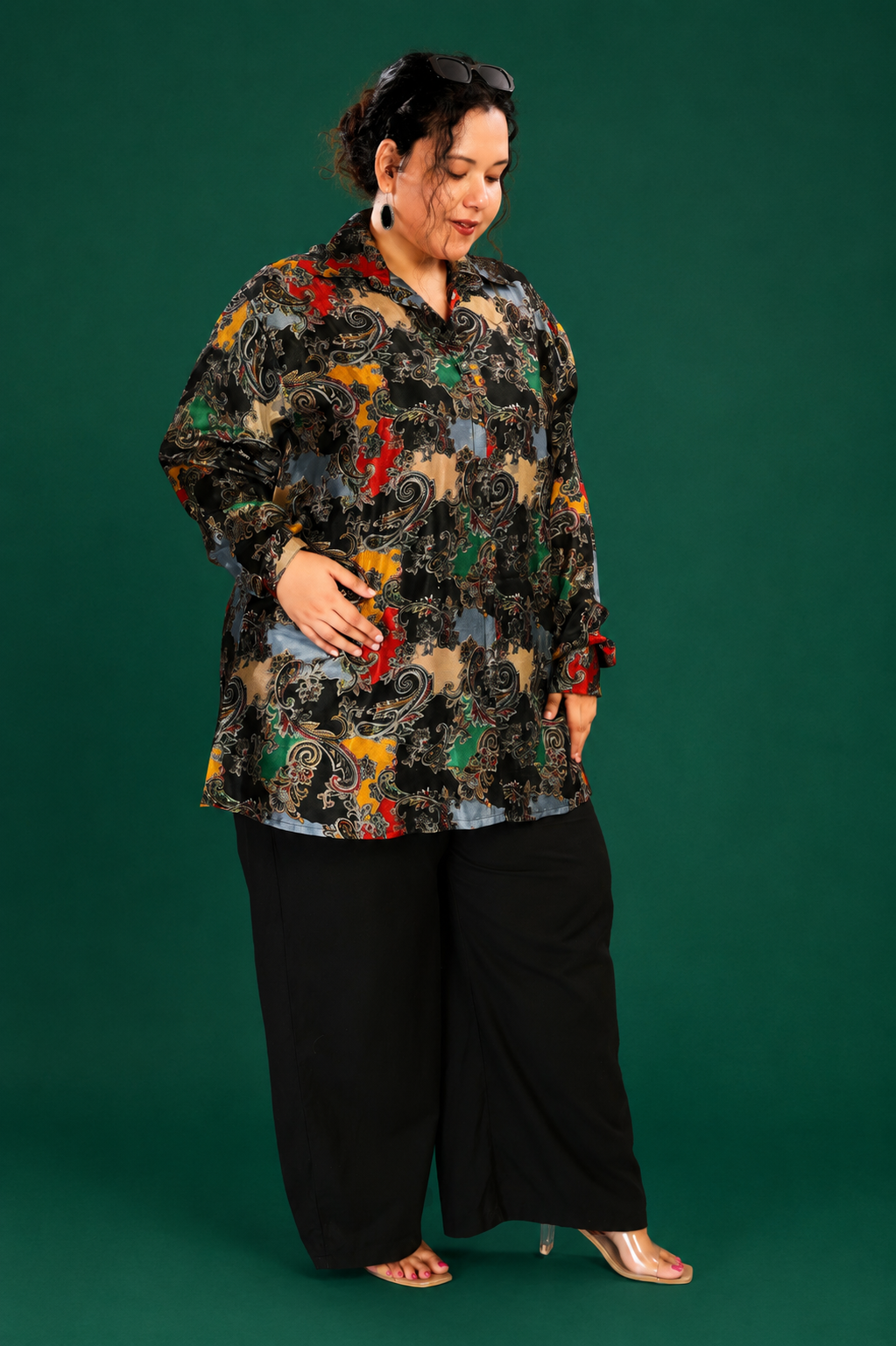 Indian Print Oversized Shirt
