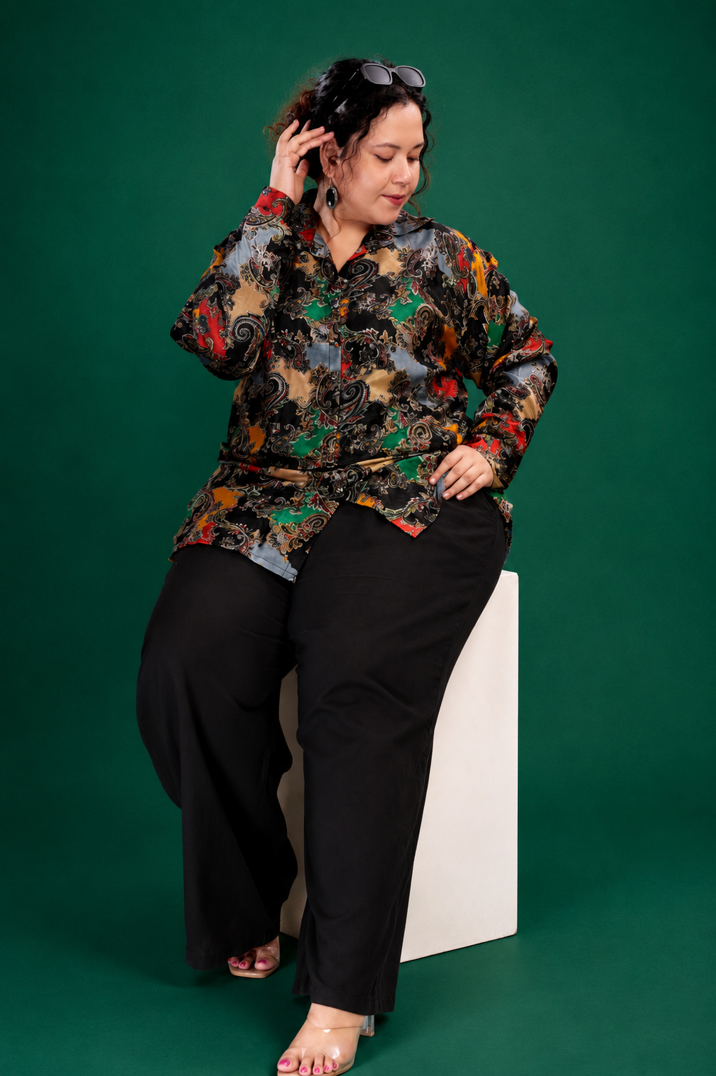 Indian Print Oversized Shirt