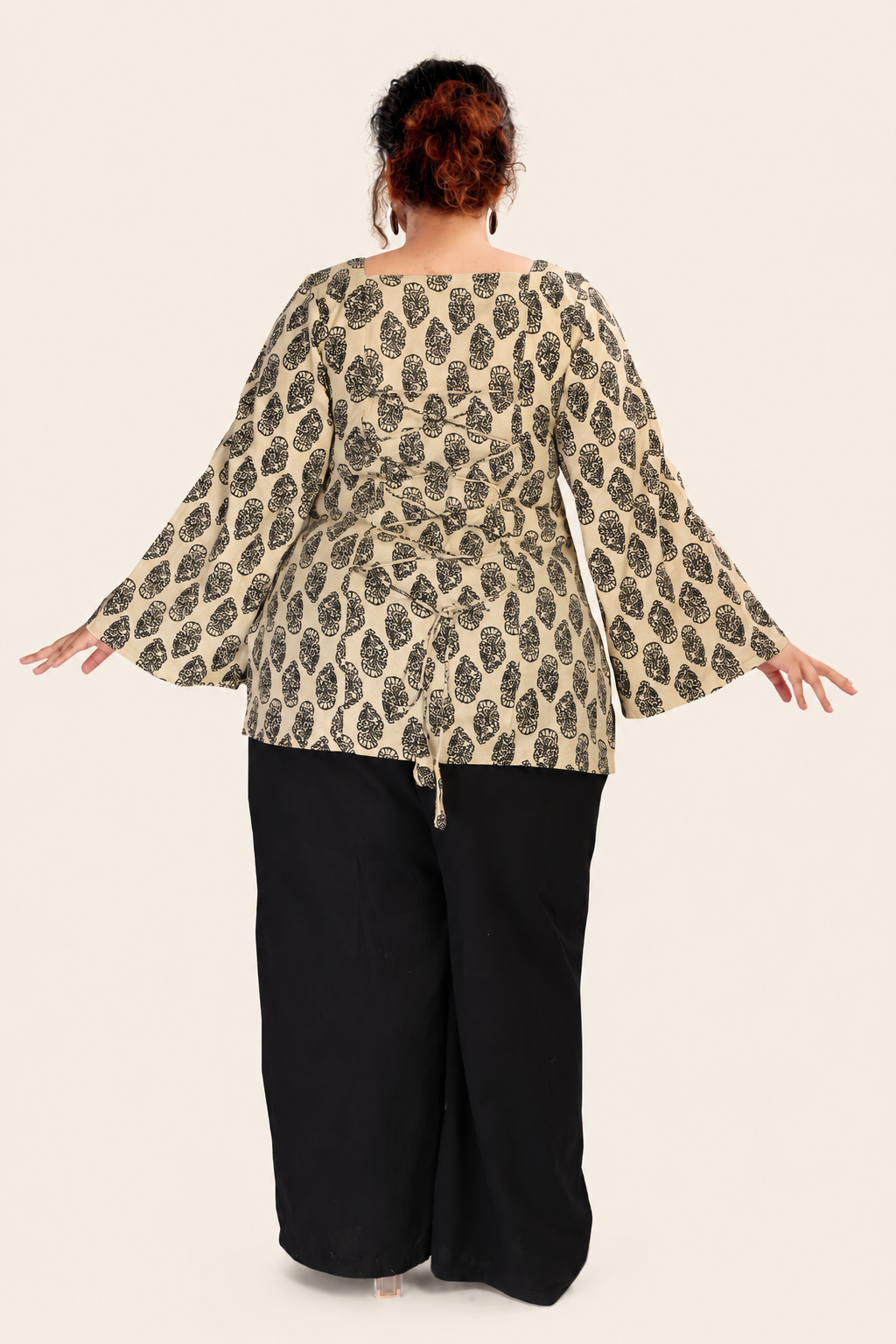 Square Neck Flared Sleeves Top