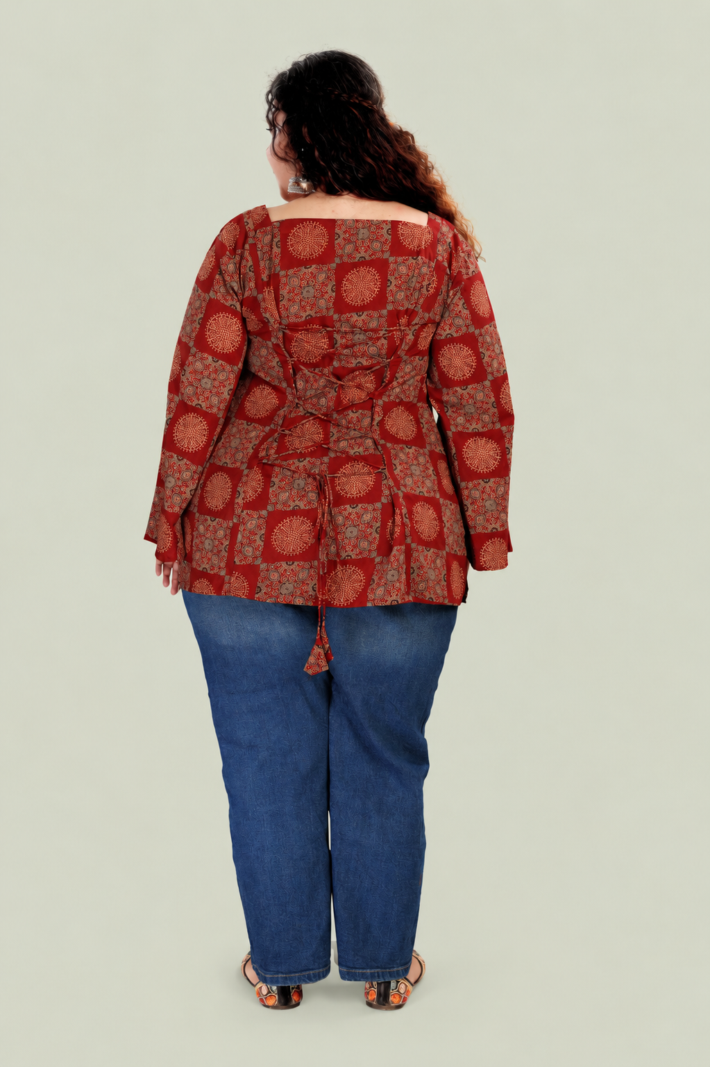 Square Neck Flared Sleeves Top