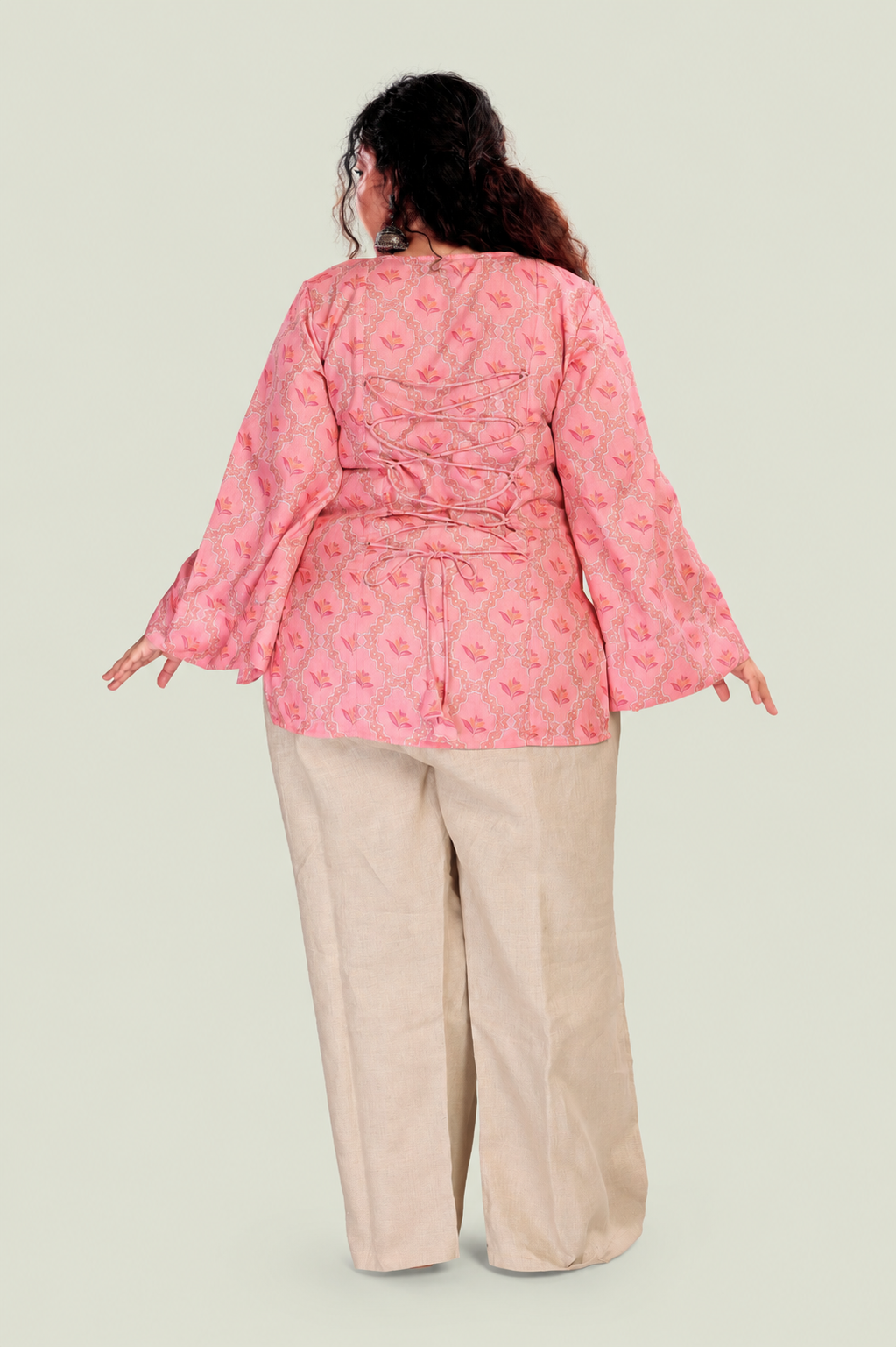 Paan Neck Flared Sleeves Top