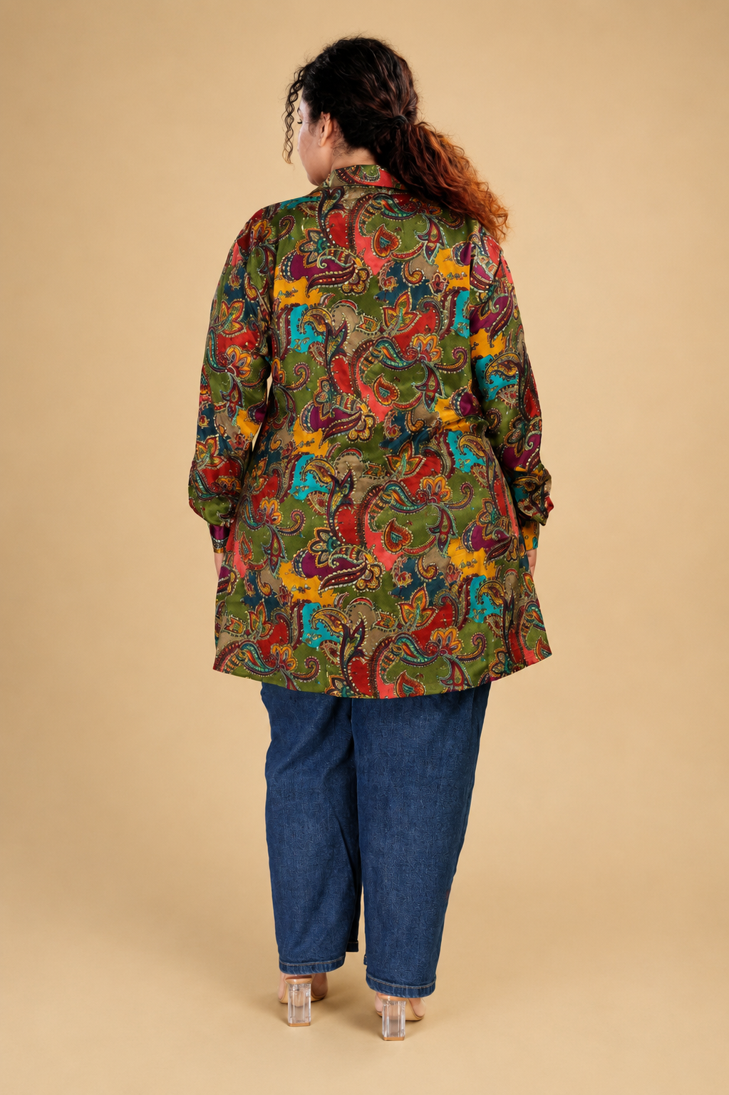 Indian Print Oversized Shirt